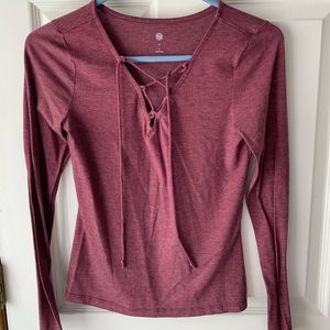 Long sleeve tie up shirt